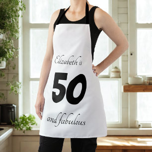 Delantal 50 y Fabulous Modern Black and White