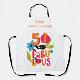 Delantal 50 y fantástica carta de cumpleaños número 50