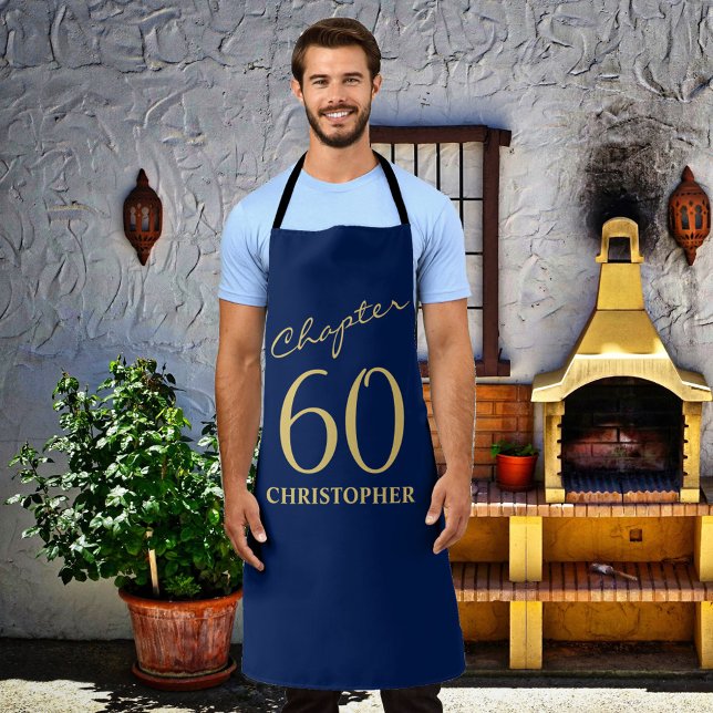 Delantal 60.º cumpleaños Oro Azul (Subido por el creador)