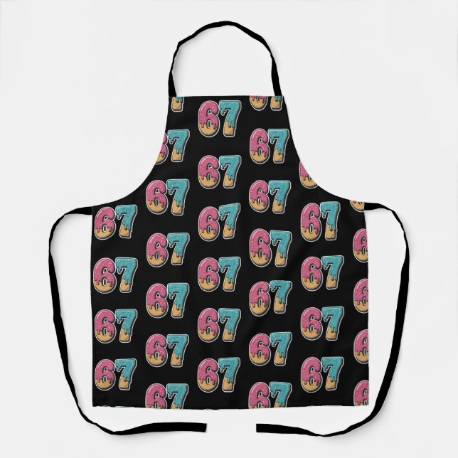 Delantal 67 Ice Cream Drip Meme Funny Six Seven Gen Alpha  (Anverso)