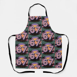 Delantal 6 7 Seis Siete Vaporwave Gen Z Alpha Meme