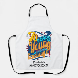Delantal 70 años aún aplastándolo, retro de cumpleaños vint