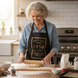 Delantal 70 cumpleaños 1954 Nombre Elegante Moda de Oro Neg