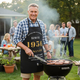 Delantal 70 cumpleaños 1956 Moda de nombres elegante oro ne