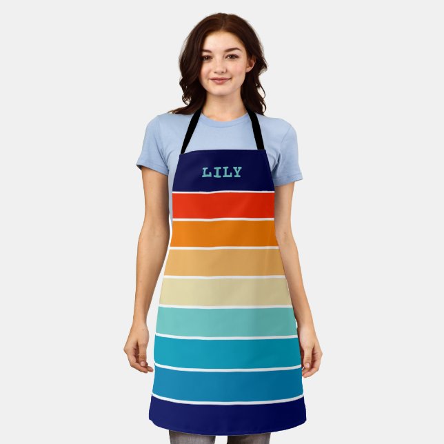 Delantal 70s Rainbow Stripes (Gastado)