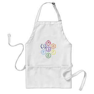 Delantal 7 chakras en un círculo