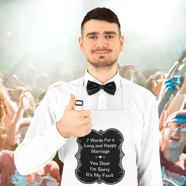 Delantal 7 palabras para un matrimonio largo y feliz (Subido por el creador)