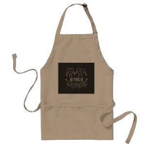 Delantal 80° Aniversario Regalo Corazones de Chalk