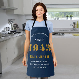 Delantal 80 cumpleaños Nacido en 1943 Apron de la Dama de O