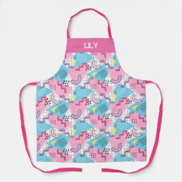 Delantal 80's Memphis Active Pink Light Blue