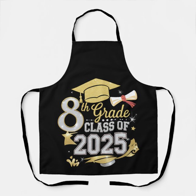 Delantal 8.º Grado De Graduación De 2025 (Anverso)