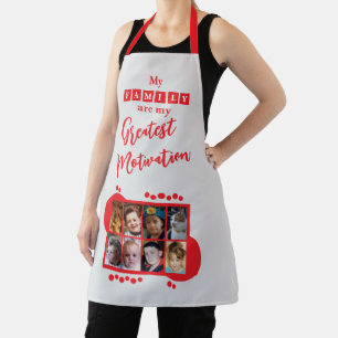 Delantal 8 foto motivación familiar roja