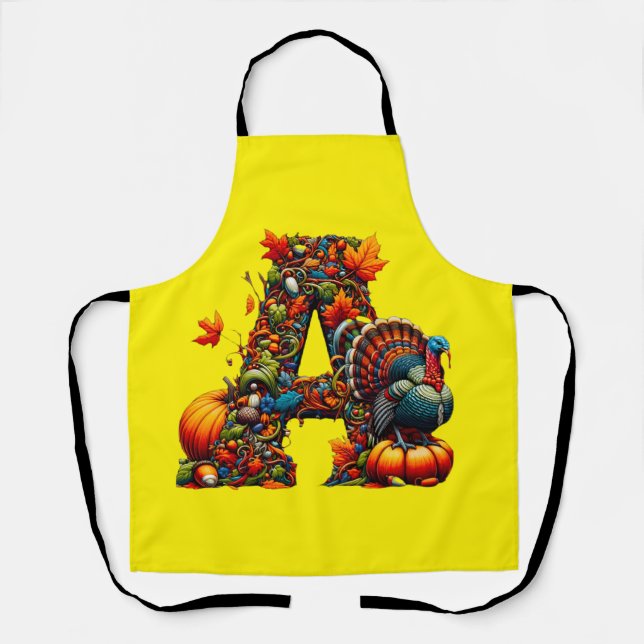 Delantal A letter A in Thanksgiving style (Anverso)