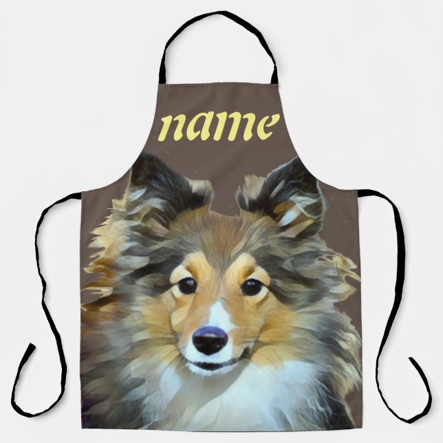 Delantal A los Mascotas de Sheltie Dog les encanta el Apron (Anverso)