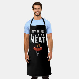Delantal A mi esposa le encanta mi parrillada divertida de