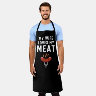 Delantal A mi esposa le encanta mi parrillada divertida de