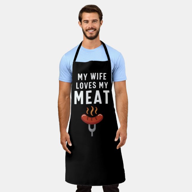 Delantal A mi esposa le encanta mi parrillada divertida de  (Gastado)