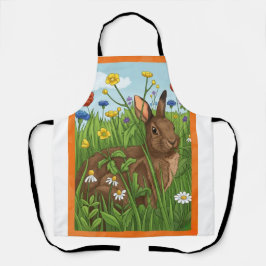 Delantal A todos los conejos les encantan las flores