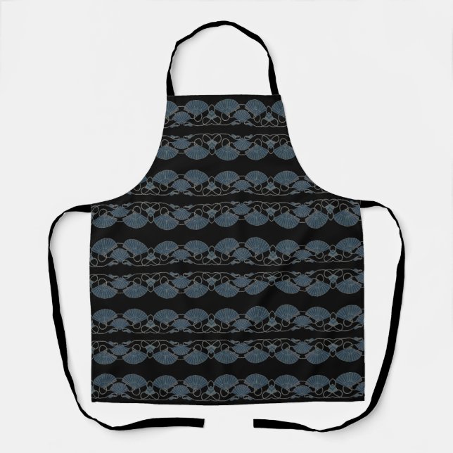Delantal Abanico Azul Elegante (Anverso)