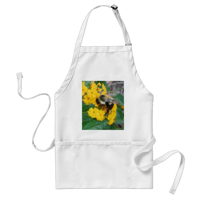Delantal Abeja amarilla y negra en flor amarilla (Frente)