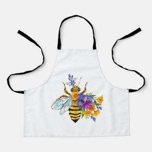 Delantal Abeja de flor con plantas silvestres