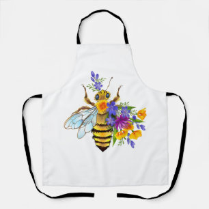 Delantal Abeja de flor con plantas silvestres