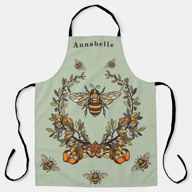 Delantal Abeja elegante personalizada  (Anverso)