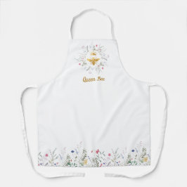 Delantal abeja reina de flores silvestres