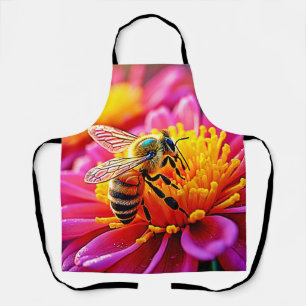 Delantal Abeja vibrante en diseño de florecimiento