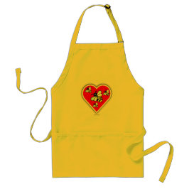 Delantal Abejas de amor (Cuatro Abejas dentro del corazón r