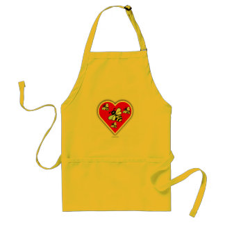 Delantal Abejas de amor (Cuatro Abejas dentro del corazón r