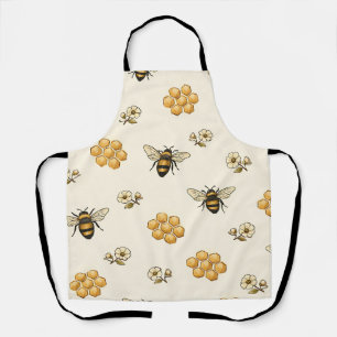 Delantal Abejas Melíferas y Patrón Continuo de Panal