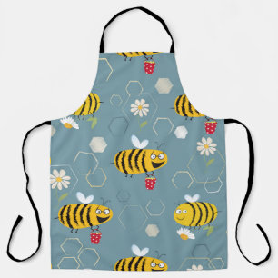 Delantal Abejas Polinizantes, Escena Jardín Floriente.