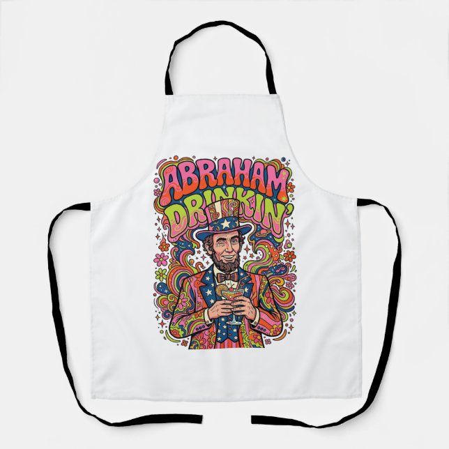 Delantal Abraham Patriótico Bebiendo Retro (Anverso)