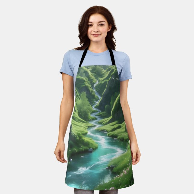Delantal "Abrazo del río - Cocina encantada de las colinas (Gastado)