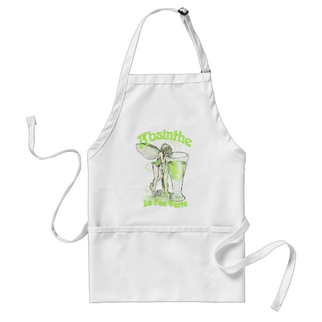 Delantal Absinthe La Fee Verte Hada Con Vidrio (Frente)