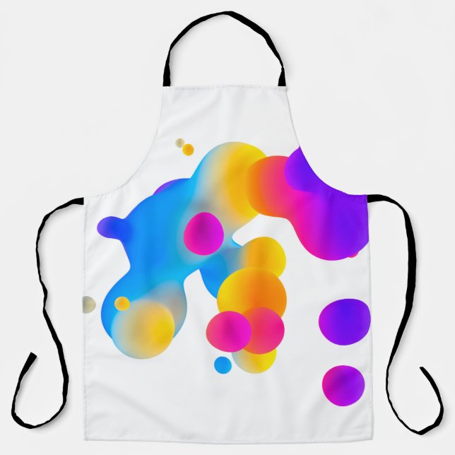 Delantal Abstract 3d colorful gradient drops liquid on whit (Anverso)