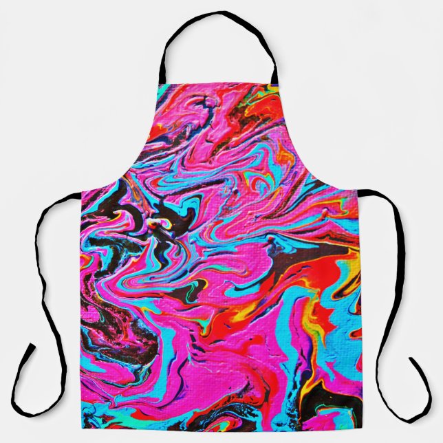 Delantal  Abstract Art, Background, Hand Painting, Fluid Ar (Anverso)