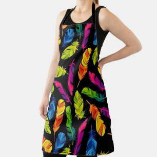 Delantal Abstract colorful feather explosion