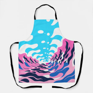 Delantal Abstract Dream Wave – Vibrant Surreal Flow