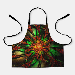 Delantal Abstract fractal flower design.  
