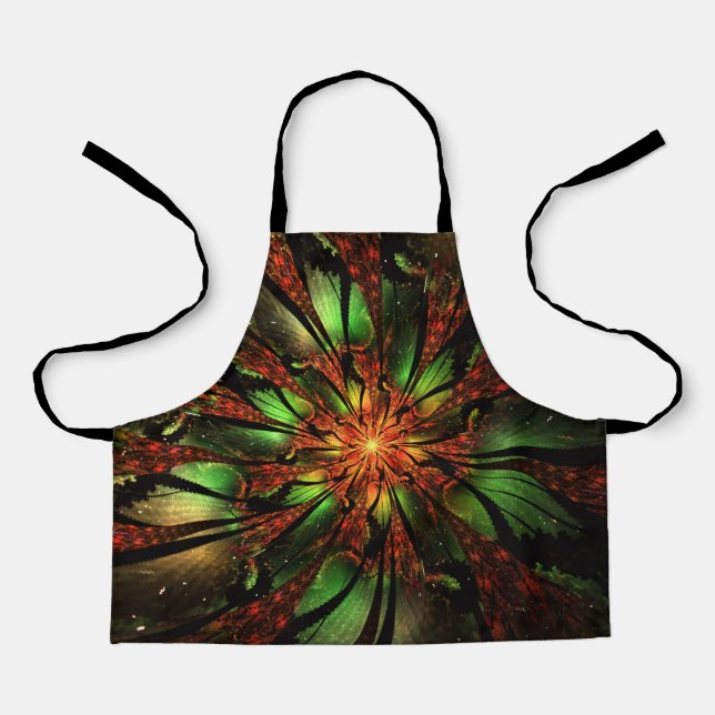 Delantal Abstract fractal flower design.   (Anverso)