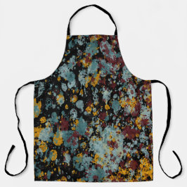 Delantal Abstract Graffiti Splatter Painting Art On Black