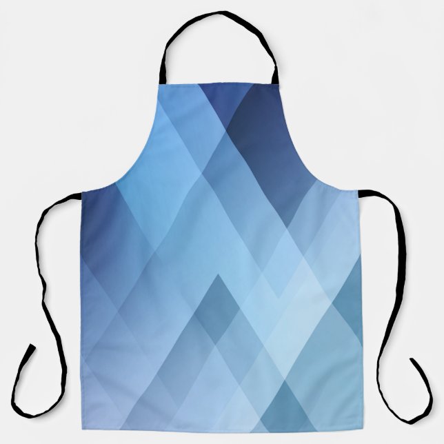 Delantal Abstract light background. Blue triangle pattern.  (Anverso)