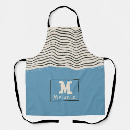 Delantal Abstract minimalist artistic lines Monogram