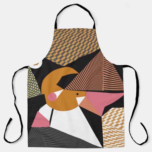 Delantal Abstract modern triangles background pattern illus (Anverso)