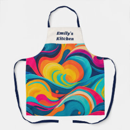 Delantal Abstract Retro Pop Art Colorful Personalized