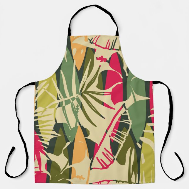 Delantal Abstract seamless pattern with tropical leaves. Ha (Anverso)