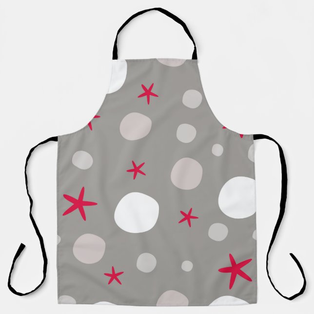 Delantal Abstract seamless vintage pattern on grey backgrou (Anverso)