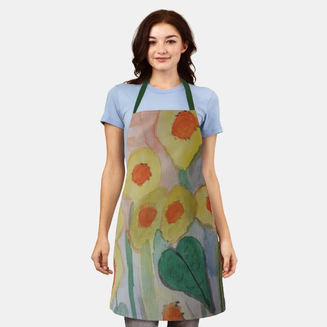 Delantal Abstract Sunflowers Apron (Gastado)